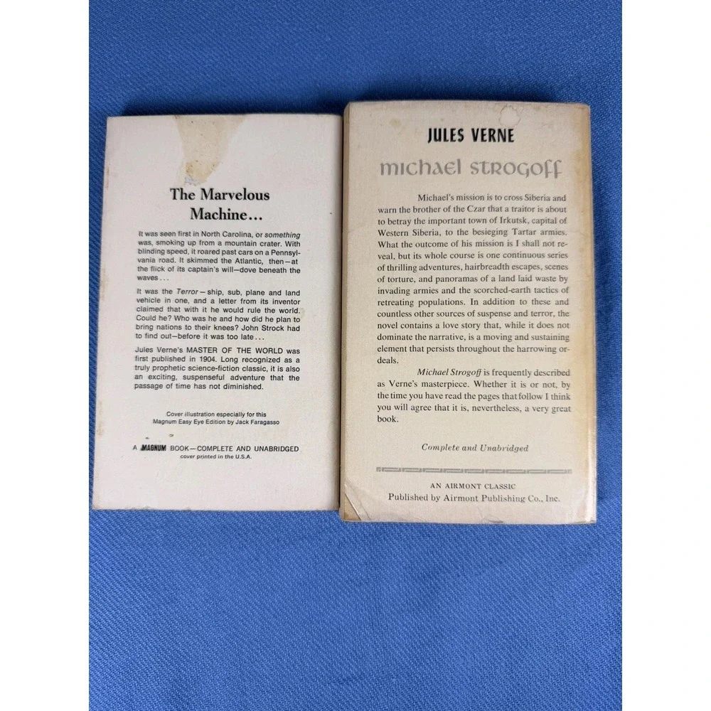 Lot of 2 Jules Verne Sci-Fi Books Master of the World & Michael Strogoff
